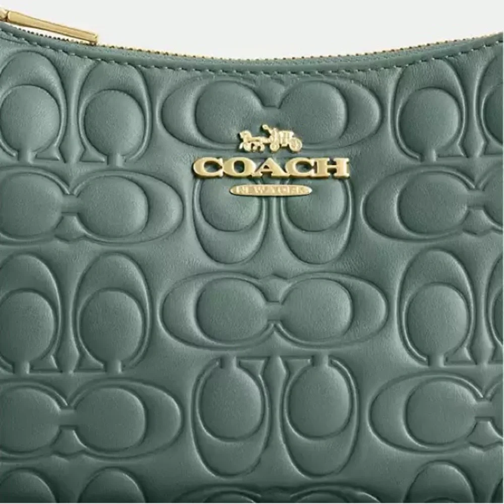 Coach NWT Teri Shoulder Bag - factory packaged Sage Turquoise Signature Leather - Picture 4 of 6